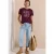 Cecil Dames Shirt met korte mouwen en burn-out look in Rood