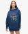 Superdry Vrouwen Luxe Jurk met Capuchon en Metallic Logo Donkerblauw