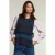 River Woods Burgundy Blue Striped Crew Neck Sweater