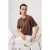 TRENDYOLMİLLA Meisjes Bruin Effen Kort Regular fit T-shirts