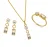 Orphelia ‘Madelyn’ Dames 925 Sterling Zilveren Set: Ketting + Oorbellen + Ring – Gouden SET-7583/G