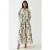 Bloemen Linnen Voel Crew Neck Maxi Jurk
