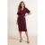 TRENDYOLMİLLA Dames Bordeaux Effen Midi Kort Recht Jurken