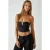 Strapless Aansluitende Crop Top met Achterste Rimpeling