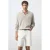 Mango Man katoenen regular fit gebreide trui – lichtbeige