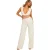 Missy Empire Crop-top zonder mouwen met overslag in linnenlook voor dames (Ivoor)