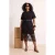 Trendyol Curve Dames Zwart Effen Midi Kort Recht Grote maten Jurk