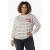 Colourful Rebel Curve kanten gestreepte top met tekst – wit/groen