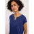 Street One Dames Shirt met losse schouders en gespleten hals in Blauw