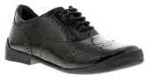 Kickers bridie brogue leren meisjes kinderschoenen zwart