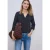 Street One Dames Shirt met 3/4-mouwen, split neck en knopen in Blauw