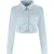 Malelions Women Cropped Button-Up Shirt | Light Blue