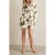 Reiss Floral Printed Swing Dress Ivory/green