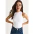 Gestreepte Ribgebreide Crew Neck Crop Top