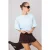 TRENDYOLMİLLA Dames Blauw Effen Driekwart mouw Oversized T-shirts