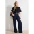 TRENDYOLMİLLA Dames Donkerblauw Effen Wijde pijp Normale taille Jeans