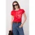 TRENDYOLMİLLA Dames Rood Grafisch Kort Getailleerd T-shirts