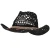 Sarlini raffia cowboyhoed zwart