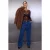 Trendyol Curve Dames Bruin Effen Lang Getailleerd Grote maten Blouses