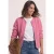 Teddyjack met ronde hals en ribstofdetails