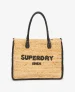Superdry Vrouwen Luxe Draagtas van Raffia Bruin