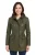 Groene leren parka met capuchon voor dames – Boekarest