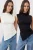 TRENDYOLMİLLA Dames Zwart Effen Mouwloos Getailleerd Blouses