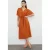 TRENDYOLMİLLA Dames Bruin Effen Midi Kort Casual A-lijn Jurken