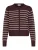 Oxmo Gebreid vest ‘Fkeana’  chocoladebruin / wit
