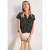 Blouseshirt met gespleten hals en smokdetail