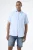 GARCIA Heren Effen Overhemd Blauw Korte mouw