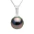 Kralenhanger in Wit Goud en Echte Gecultiveerde Tahiti Parel Rond 10-11 mm