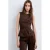 Mango suèdelook top met ceintuur – bruin