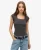 Superdry Vrouwen Essential T-shirt met Vierkante Hals en Korte Mouwen Donkergrijs