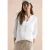 Cecil Dames 3/4 mouw blouse van linnenmix in Wit