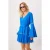 TRENDYOLMİLLA Dames Blauw Effen Extra Kort / Super Mini Lang Strandkleding Skater Strandjurken