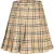 Fabric Polyster geruite plooirok voor dames (Beige-print)