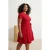 Trendyol Curve Dames Rood Effen Kort / Mini Kort Casual Skater Grote maten Jurk