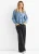 Denim Vlekprint Knopen Cardigan Look Trui