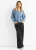Denim Vlekprint Knopen Cardigan Look Trui