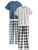 Next Pyjama lang ‘Motionflex’  navy / cyaan blauw / grijs / offwhite