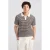America Today regular fit gestreepte polo – bruin/wit