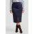 Exxcellent suèdelook midi rok Plus Size – donkerblauw