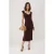 TRENDYOLMİLLA Dames Bruin Effen Midi Mouwloos Bodycon Jurken