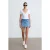 Hooggetailleerde denim mini-rok met riem