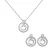Orphelia ‘Azalea’ Dames 925 Sterling Zilveren Set: Ketting-Hanger + Oorbellen – Zilver SET-7095