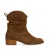 Manfield – Dames – Beige suède enkellaarsjes –