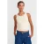Katoenen Geribbelde Mouwloze Knop Blouse
