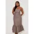 Odd Muse Strapless Peplum Midi Dress Brown & Polka Dot