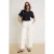 TRENDYOLMİLLA Dames Ecru Effen Wijde pijp Hoge taille Jeans